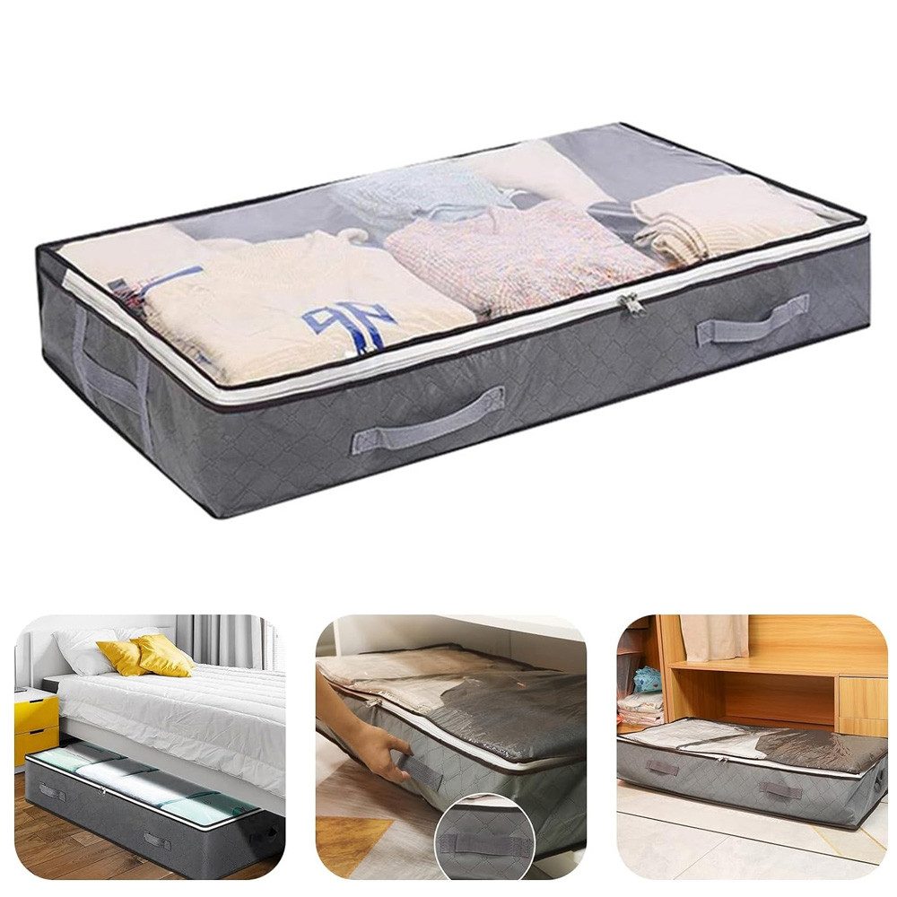 QUBEBU Aufbewahrungsbox Unterbettkommode Unterbettbox mit Deckel & Griffen günstig online kaufen