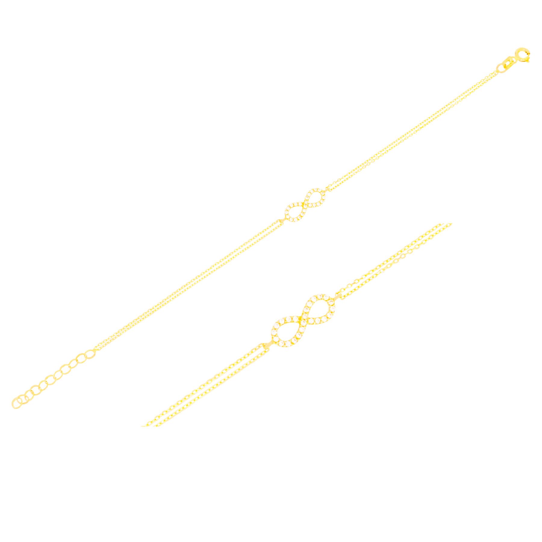 Goldarmband 585er Gold Armband Infinity m. Zirkonia, 16–18,5cm