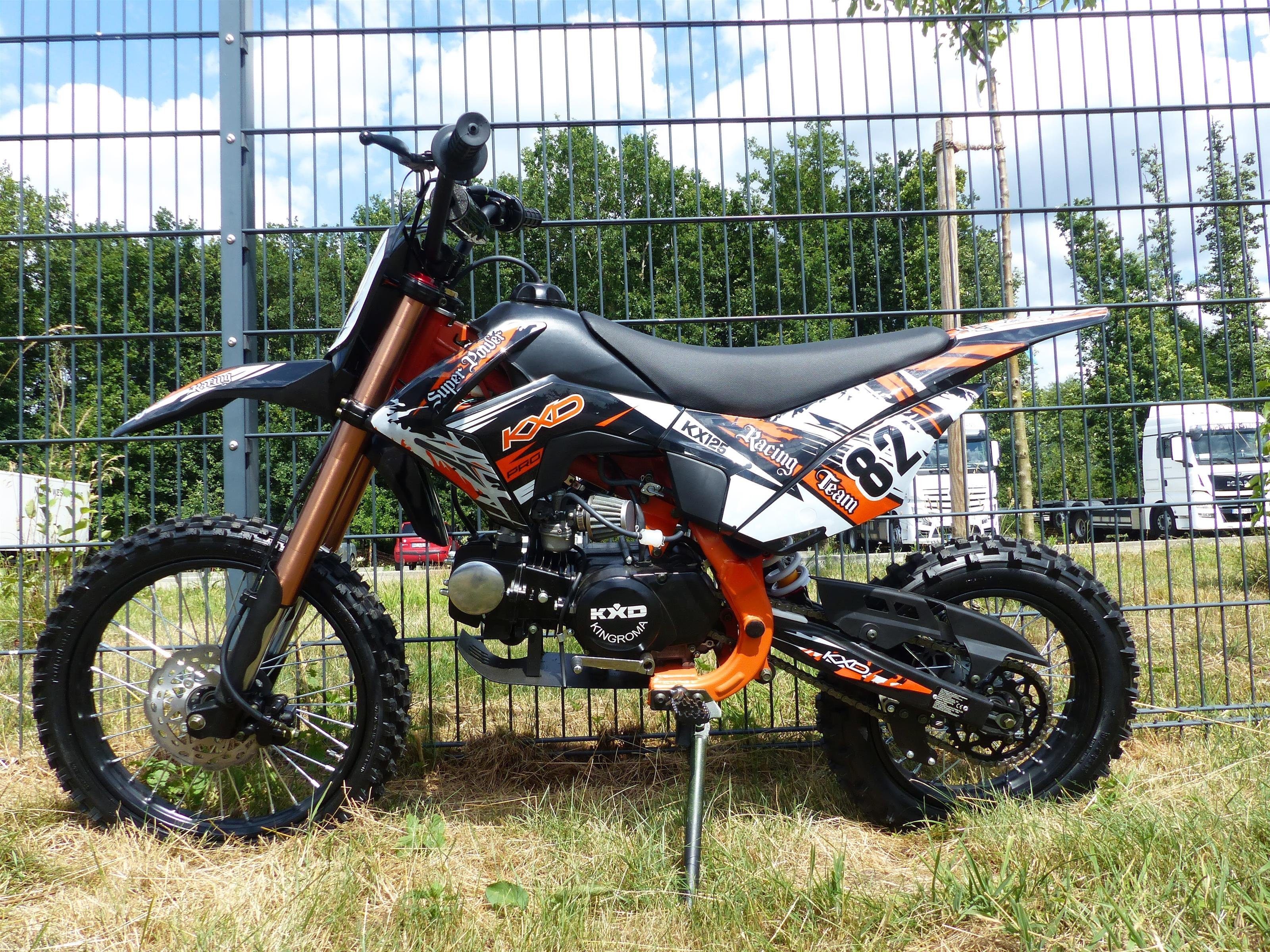 RV-Parts Dirt-Bike 125ccm Dirtbike Cross Bike Pocketbike KXD 609 4 Takt 4 Gang Manuel, 4 Gang