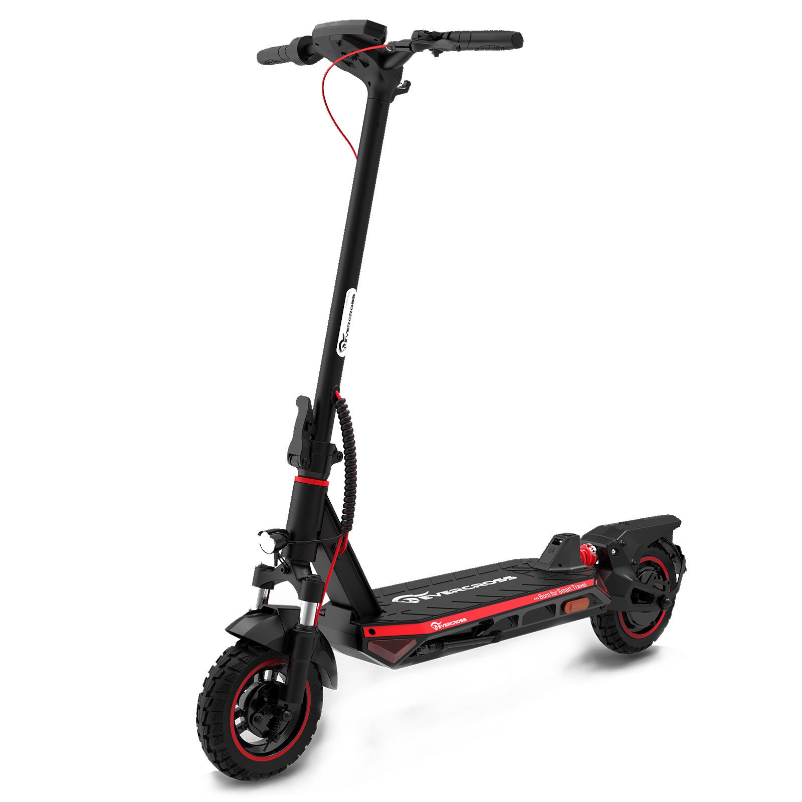 EVERCROSS TECH E-Scooter A1 mit Straßenzulassung (ABE), 10" Offroad-Runflat-Reifen, 55KM, 20,00 km/h, mit APP, 48V 15,3Ah Akku, duales Bremssystem Elektroroller