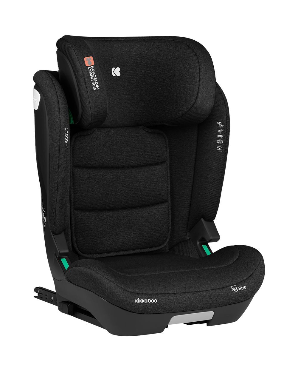 Kikkaboo Kindersitzerhöhung Kindersitz i-Scout i-Size, ab: 4, bis: 12, (100 - 150 cm) Kopfstütze verstellbar Isofix