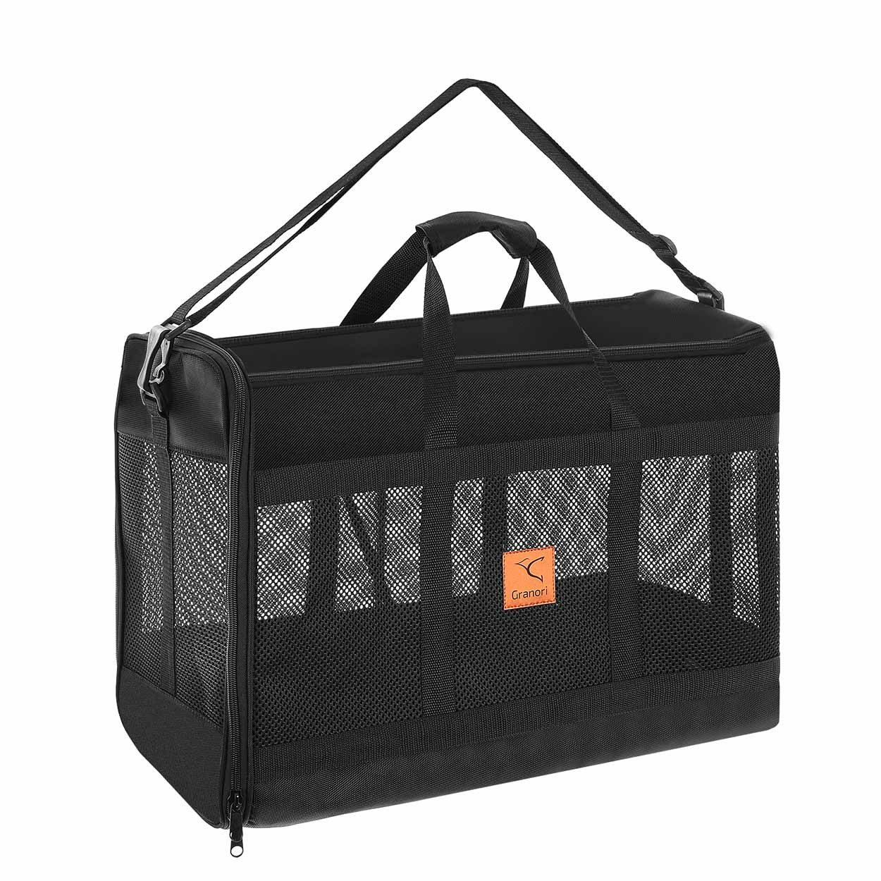 Granori Tiertransporttasche Flugzeug Hundetasche 55x40x23 cm Tiertragetasche für Hund & Katze, groß, leicht, komfortabel, perfekt für Flug mit Eurowings & Lufthansa