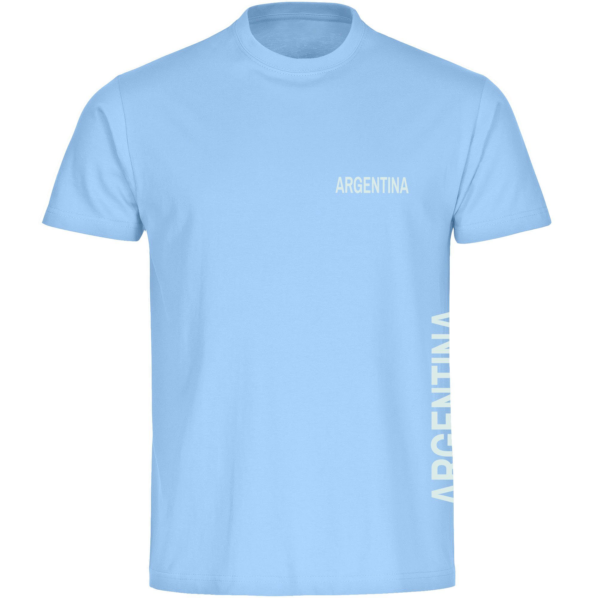 multifanshop T-Shirt Herren Argentina - Brust & Seite - Männer