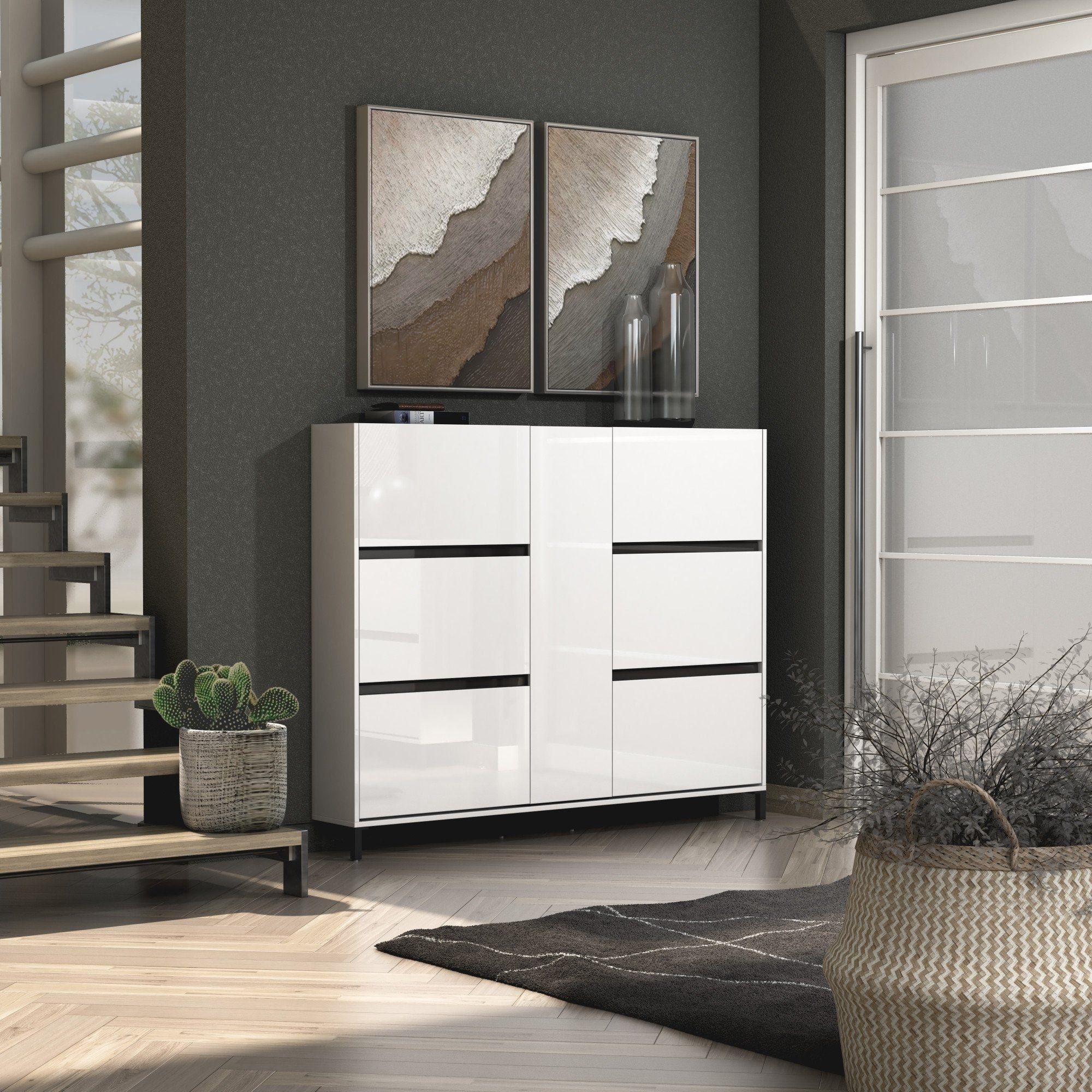 freiraum Schuhschrank EASY (1-St) in wei, Holzwerkstoff - 169x135x25,2cm (BxHxT)