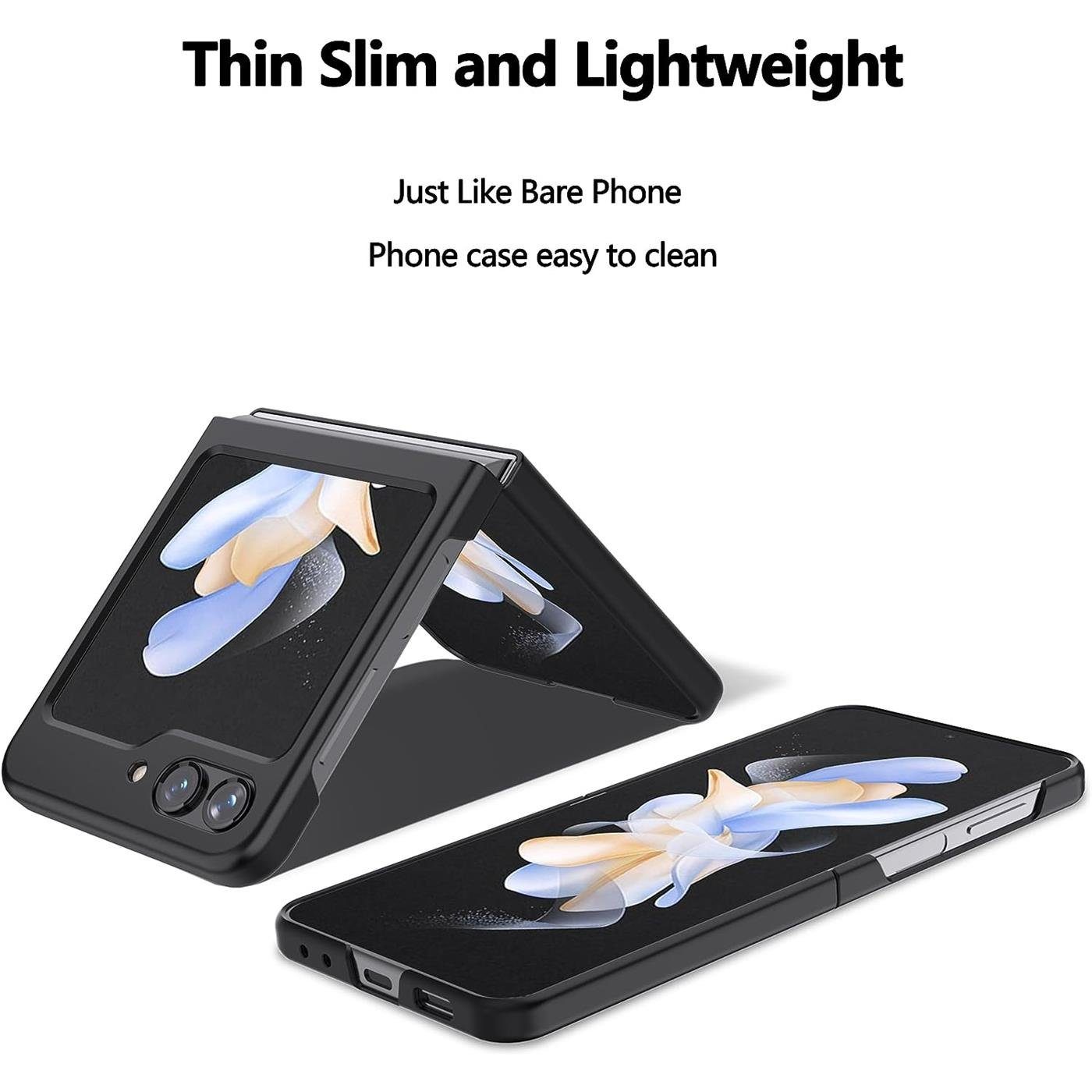 CoolGadget Handyhülle Black Series Handy Hülle für Samsung Galaxy Z Flip 5 6,7 Zoll, Edle Silikon Schlicht Robust Schutzhülle für Galaxy Z Flip 5 Hülle – Bild 5 von 5