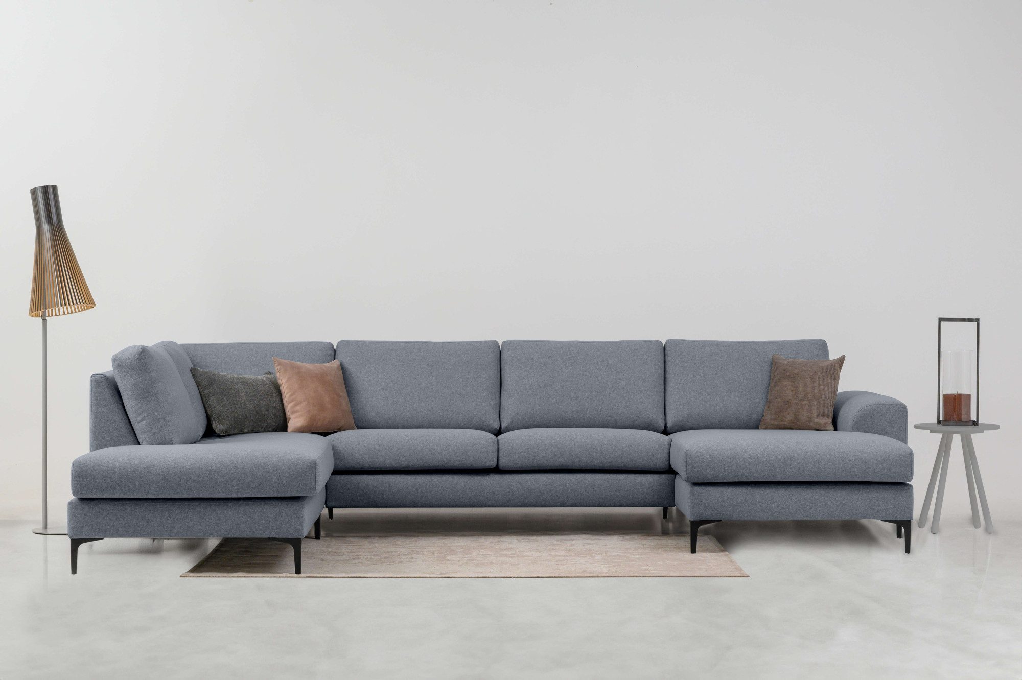 OTTO home Wohnlandschaft Henry, U-Form, Breite 363 cm, mit Metallbeinen, Wellenunterfederung, wasserabweisender Stoff