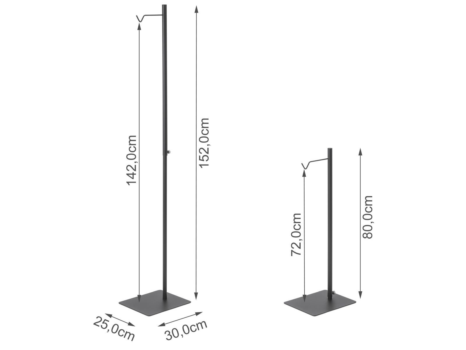 Yamazaki Blumenampel "Tower" aus Metall, 30x80-152x26cm, Universalständer, schwarz, Metall, Blumen, Laternen, Innen- und Außen