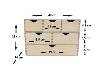 MyBer® Regal-Schreibtisch Kleines Holzregal mit 6 Fächern Ablageregal Büroregal (Wandmontage oder freistehend), Schreibtischregal mit praktischer Aufteilung