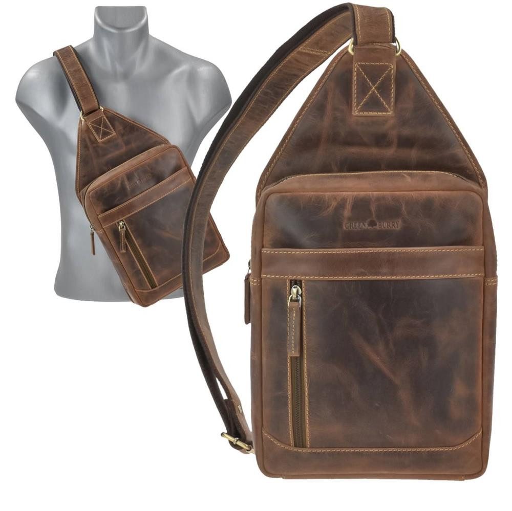 Umhängetasche "Vintage" Leder Crossover Crossbody Bag Damen Herren Brusttasche 21x41