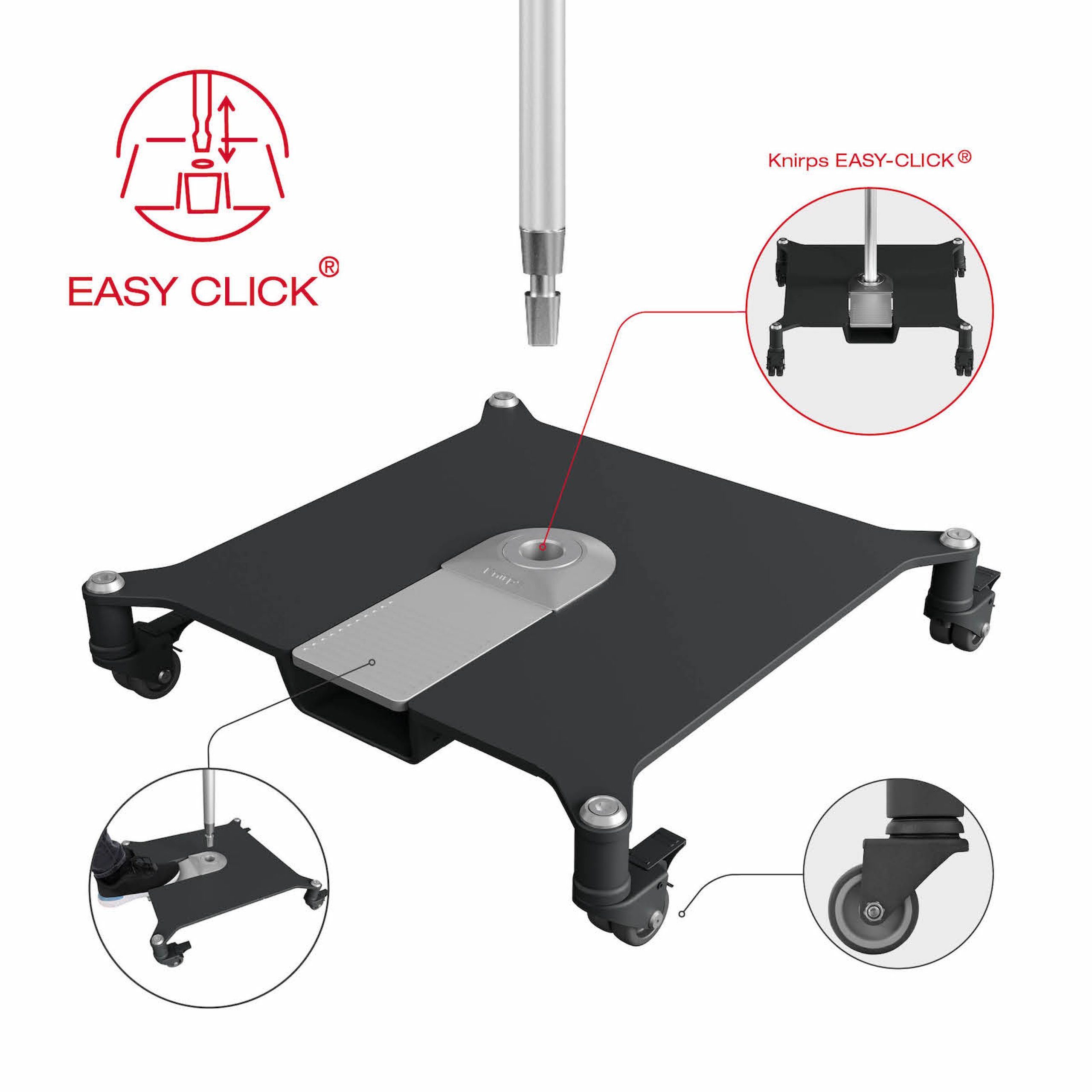 Sonnenschirm KNIRPS EASY-CLICK® SOCKEL 50 kg Schirmständer Rollsockel