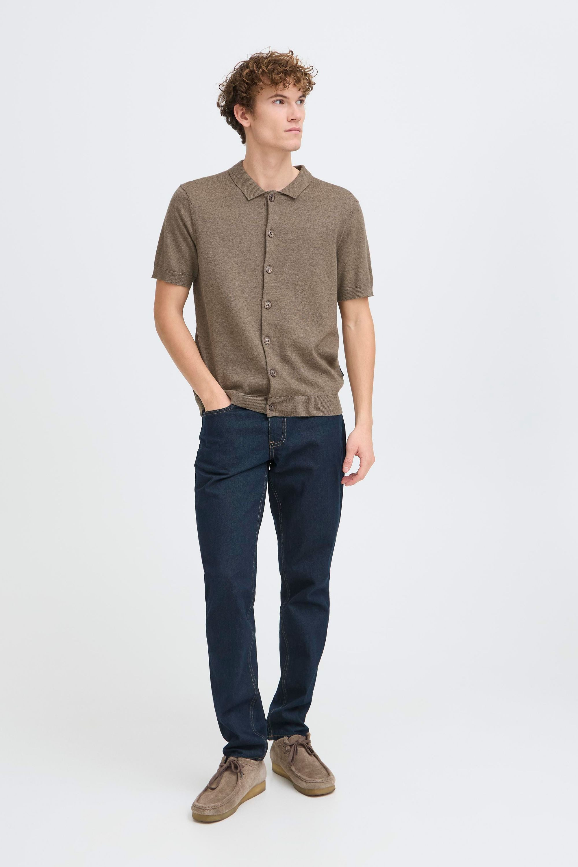 Casual Friday Kurzarmhemd CFBells Basic Strick Polohemd