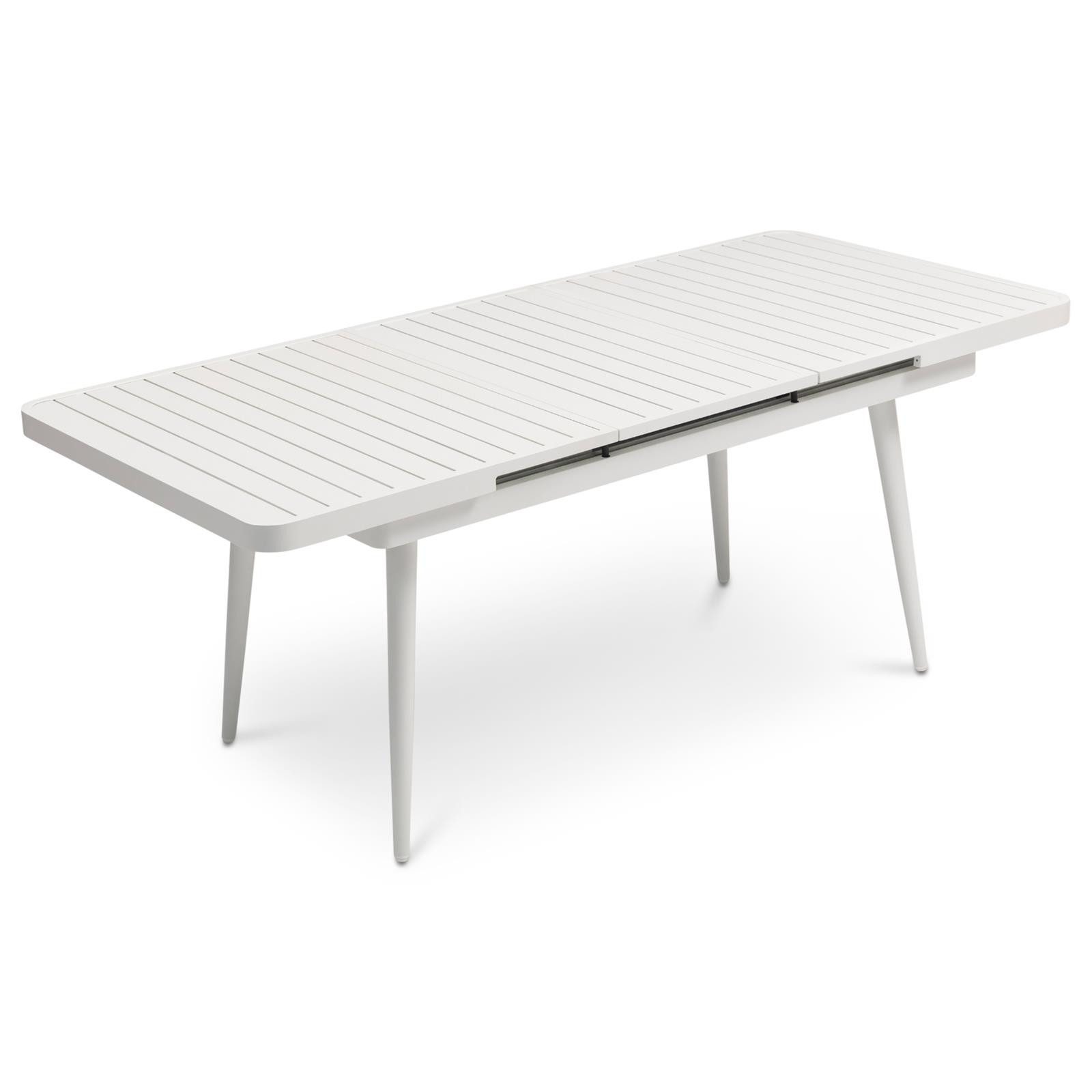 IDIMEX Gartentisch SUNNY, Outdoor Tisch 150-200cm ausziehbar, wetterfest & UV beständig weiß