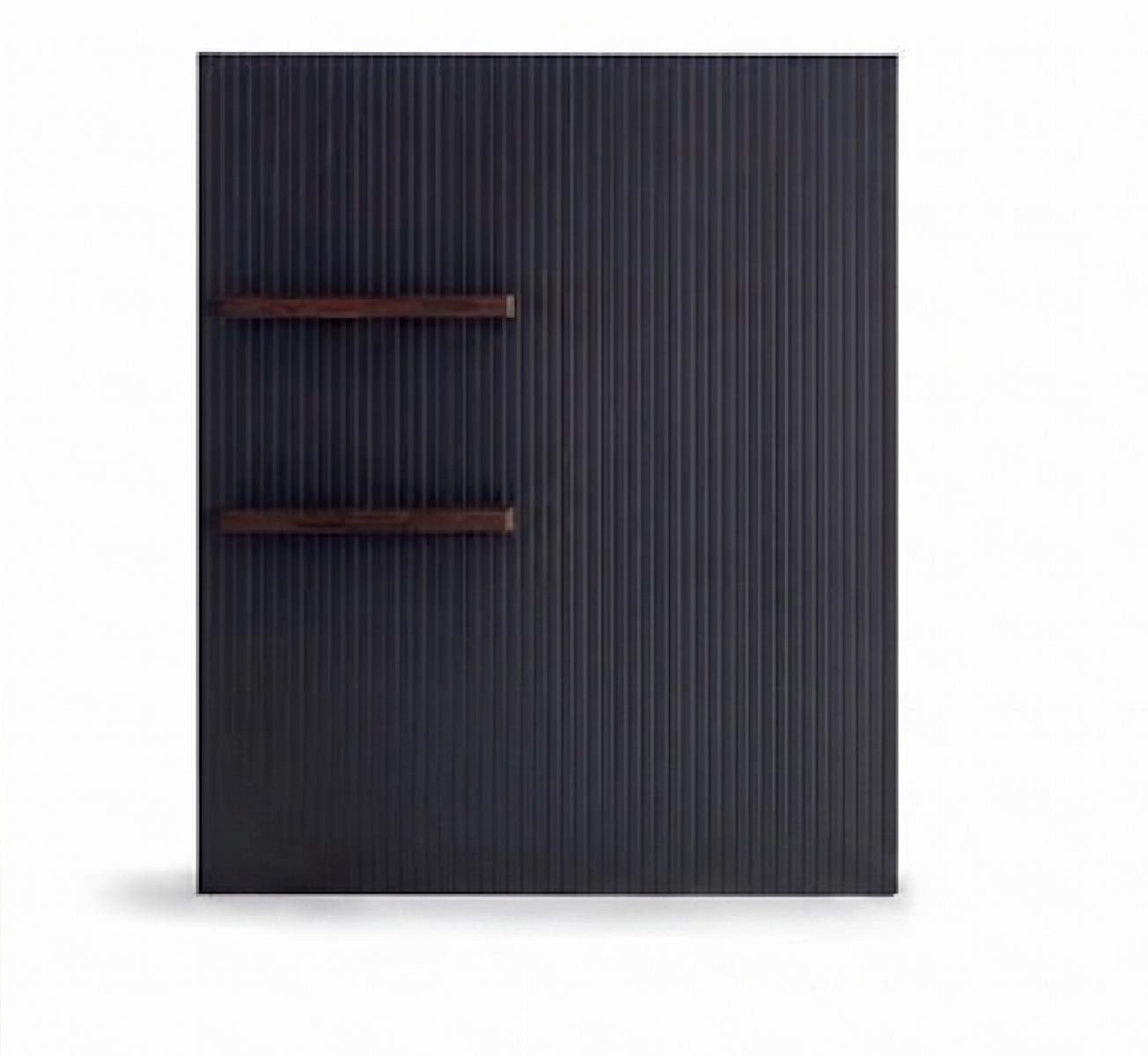 Xlmoebel TV-Wand Elegantes schwarzes Holz-Wandpaneel mit Lamellen für TV-Geräte, (1-St), Made in Europa