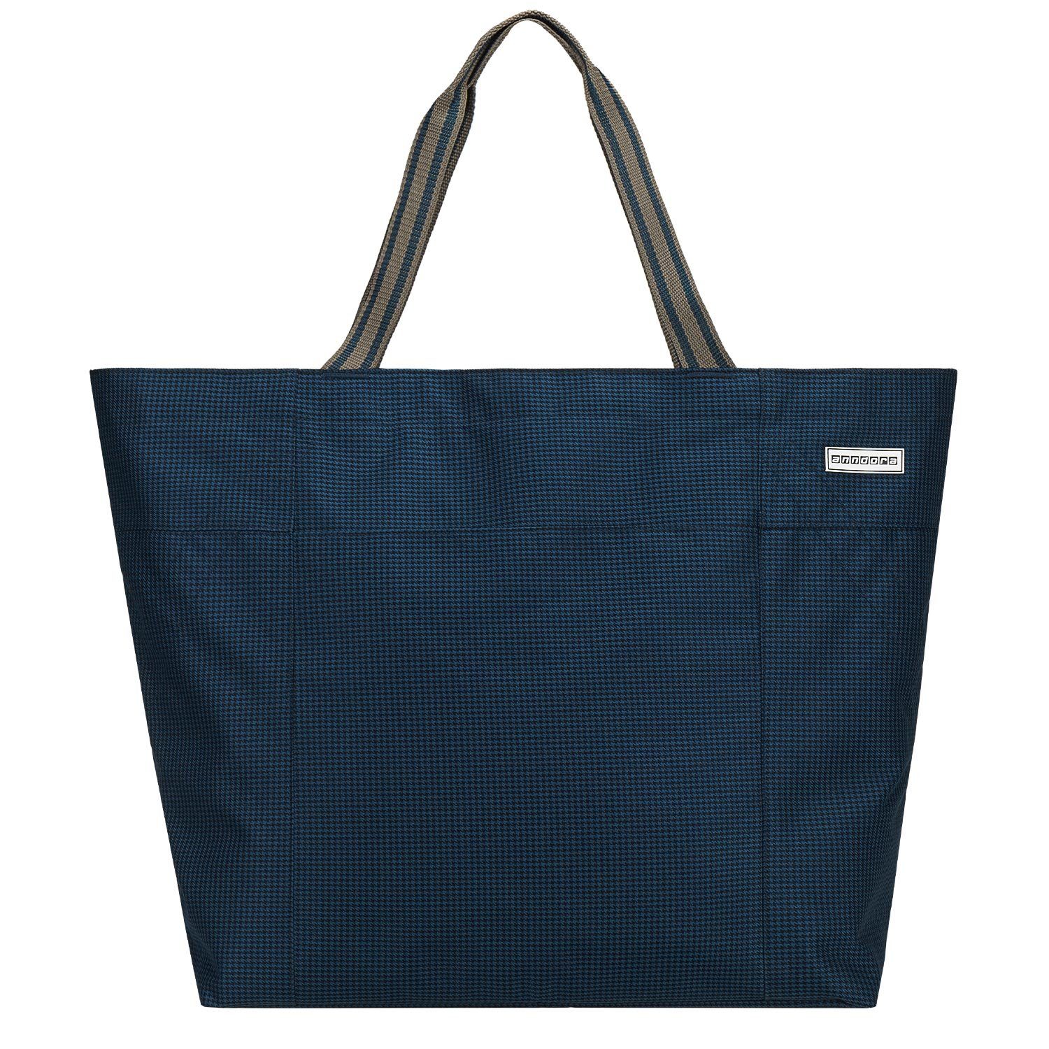 anndora XL-Strandtasche Schultertasche Freizeittasche 40 Liter, Geräumig – Stabil – Mit Reißverschluss – Innen- & Außenfach
