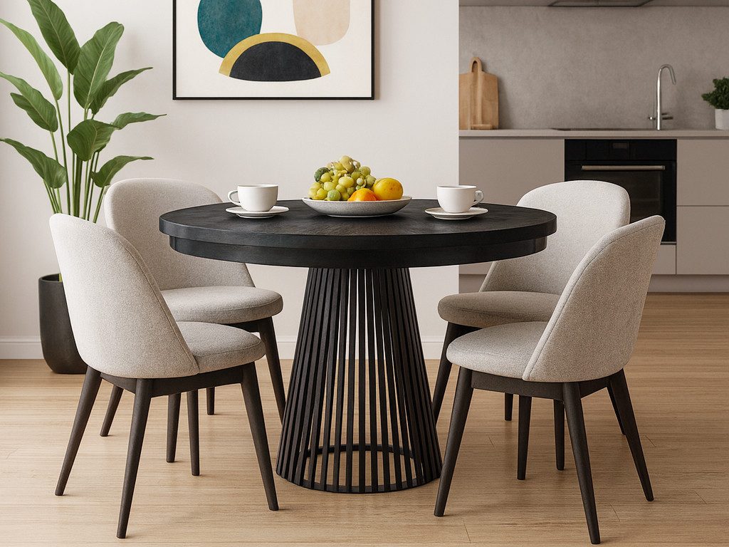 Beautysofa Esstisch Lumi im Loft-Stil, ausziehbar Ø 100–180 cm (hitze- und günstig online kaufen