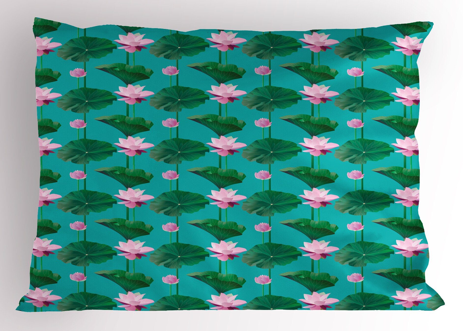 Abakuhaus Kissenbezug, Standard Stück), Size (1 Und Gedruckter Pink King Kissenbezüge Lotus-Blätter Blau Dekorativer