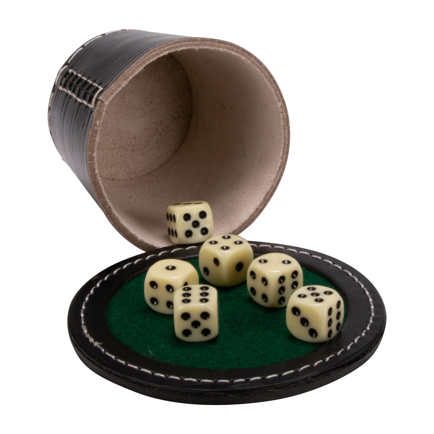 GICO Spielesammlung GICO Qualitäts Würfelbecher groß XL,Würfelteller, 6 Würfel - 5901