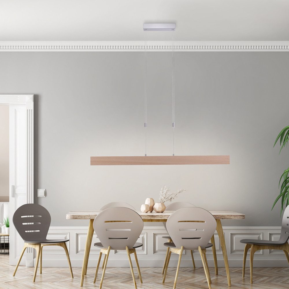 JUST LIGHT LED Pendelleuchte LED Pendelleuchte AMANDA Holz, Memoryfunktion, höhenverstellbar, 1 x LED-Board/ 30,00 Watt, stufenlos dimmbar Touchdimmer, CCT Farb – Bild 3 von 5
