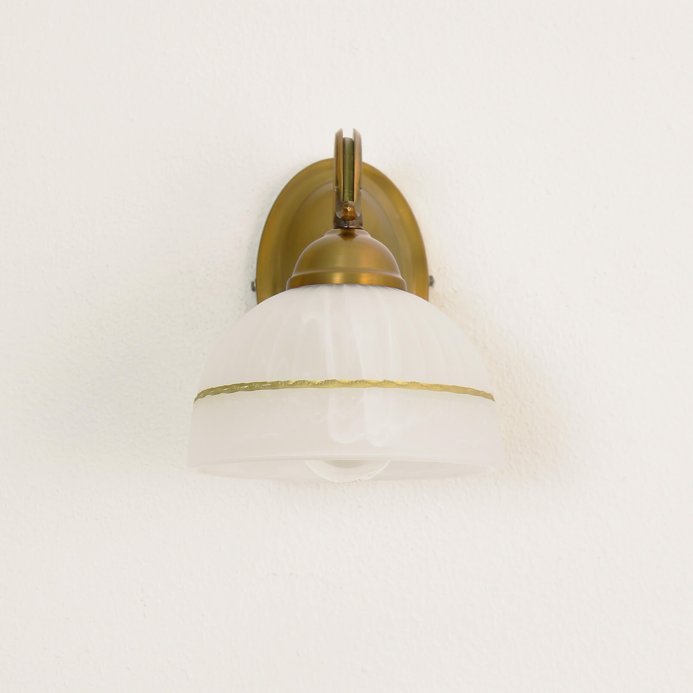 Wohnzimmer ohne Leuchtmittel, Glasschirm Bronze Lampe Jugendstil Licht-Erlebnisse Schlafzimmer FLOSSI, Wandlampe Wandleuchte