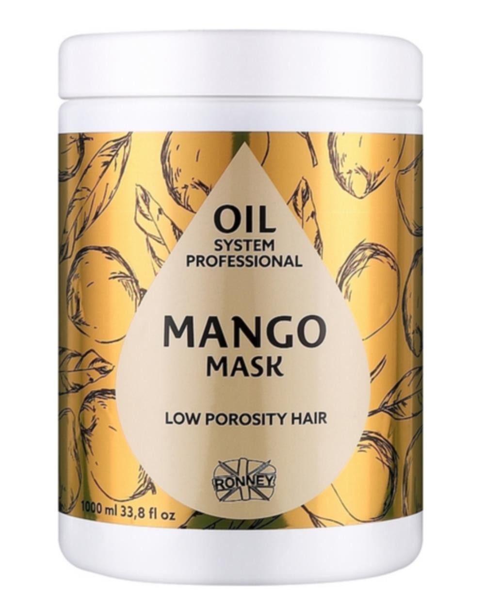 Haarmaske Ronney Professional Oil System Mango Maske für Haare mit geringer, Packung, Nährt, stärkt und hydratisiert gering poröses Haar tiefenwirksam