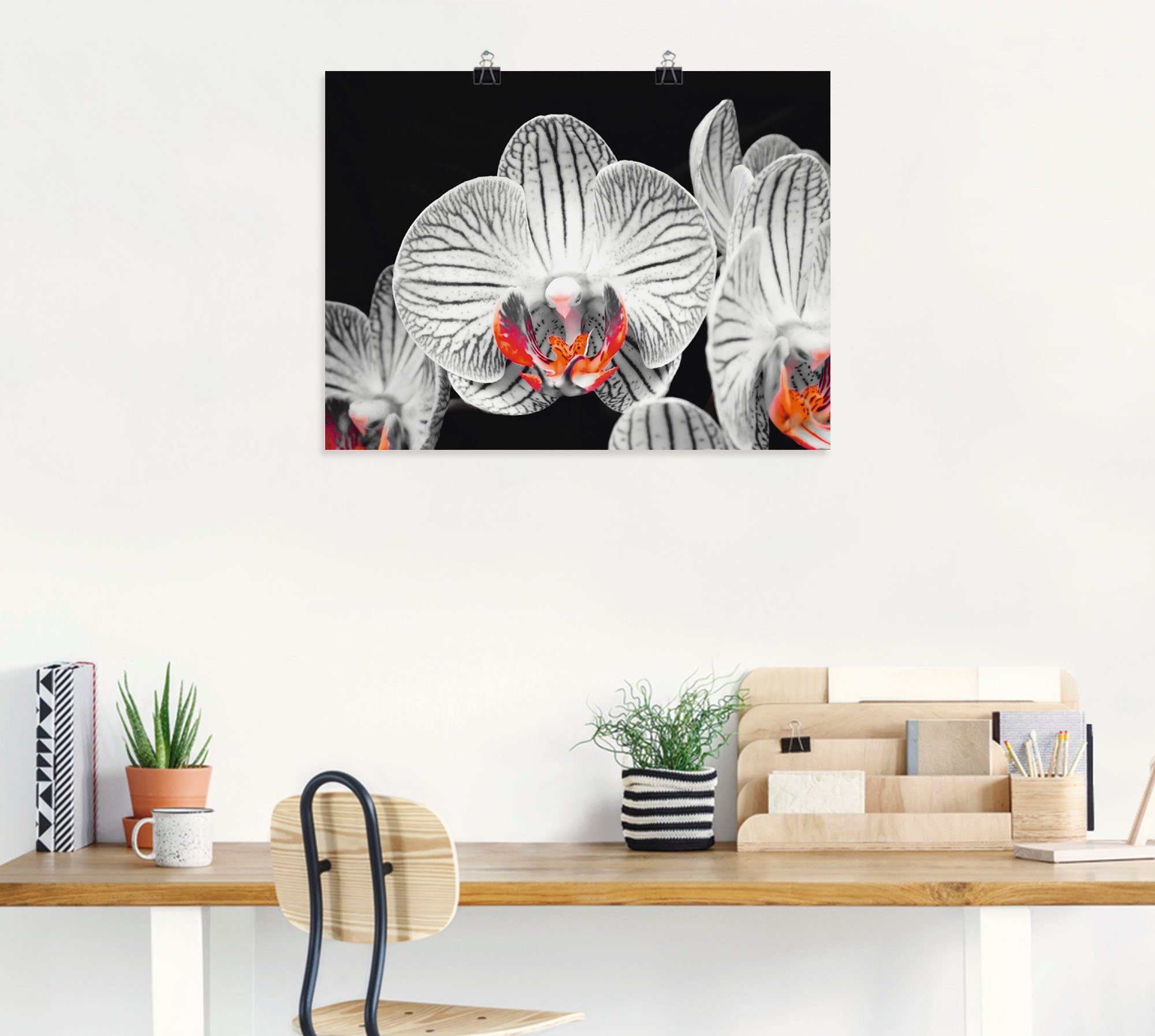 Artland Poster Orchidee abstrakte Collage IV, Blumen (1 St), ohne Rahmen