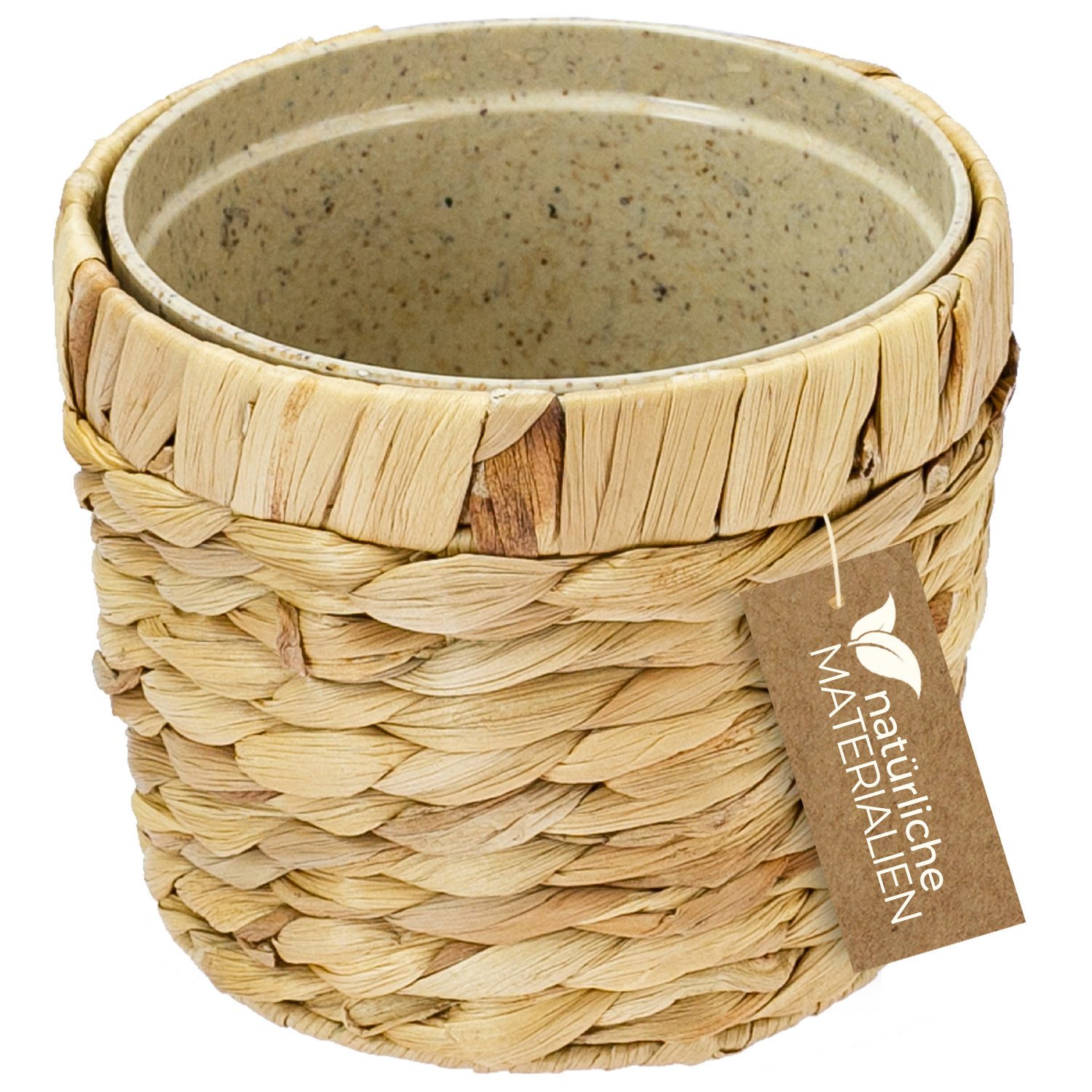 HMF Wasserhyazinthentopf Innovativer Blumentopf geflochten aus Wasserhyazin günstig online kaufen