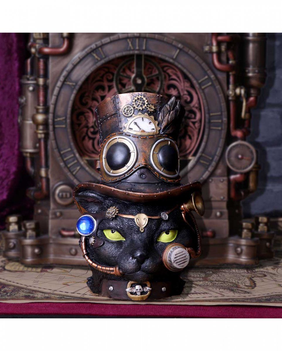 Horror-Shop Dekofigur Steampunk Katzen Figur Ges Mogg Felius cm 28,8 als