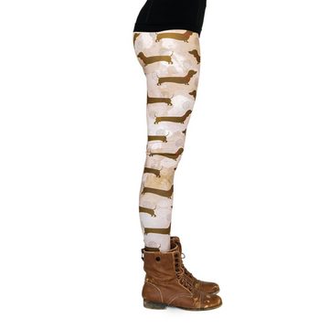 cosey Leggings Dackel Line Leggings (Einheitsgröße XS-L) Dackel Camouflage