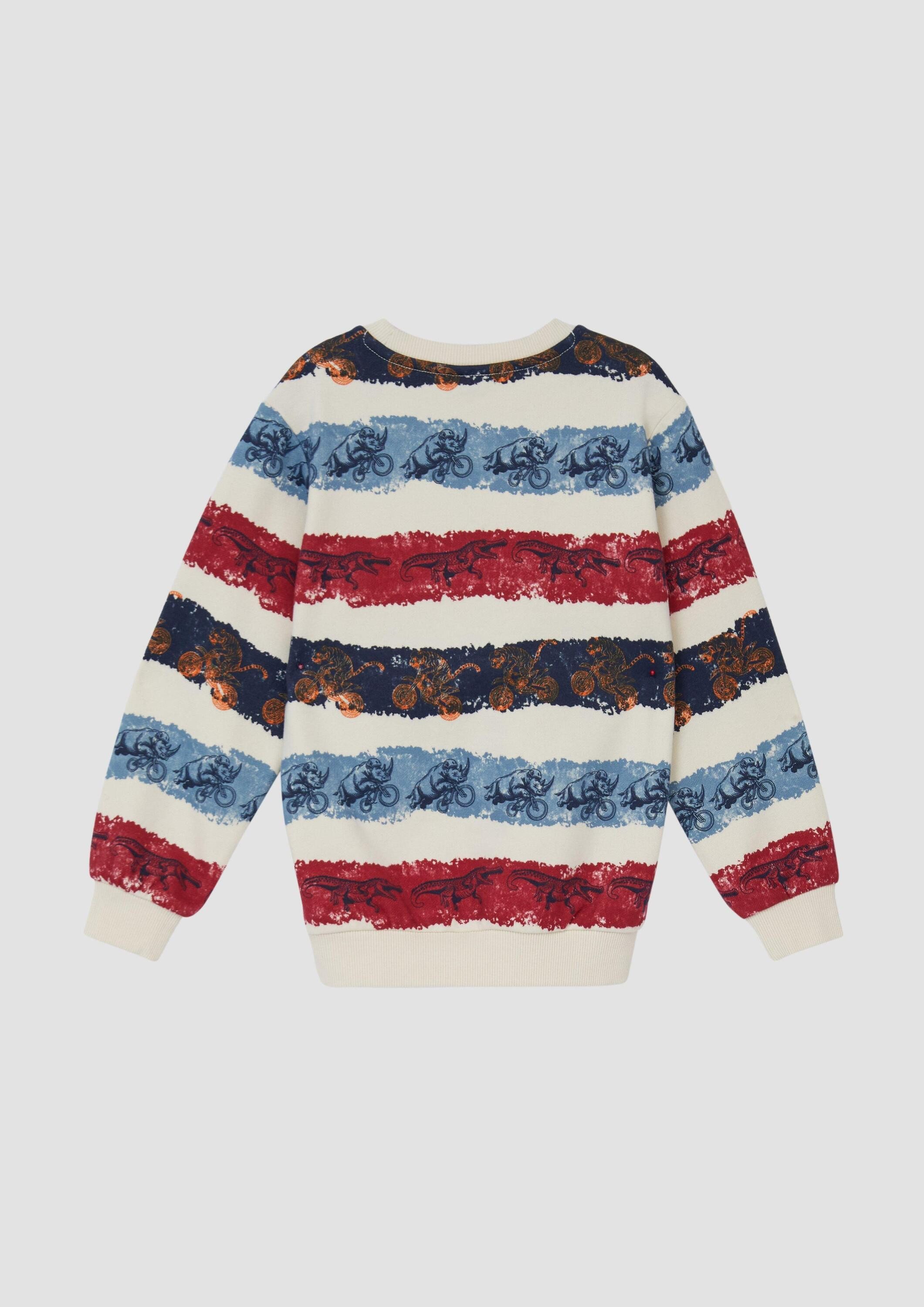s.Oliver Sweatshirt Sweatshirt Sweatshirt aus Baumwollmix mit All-over-Print