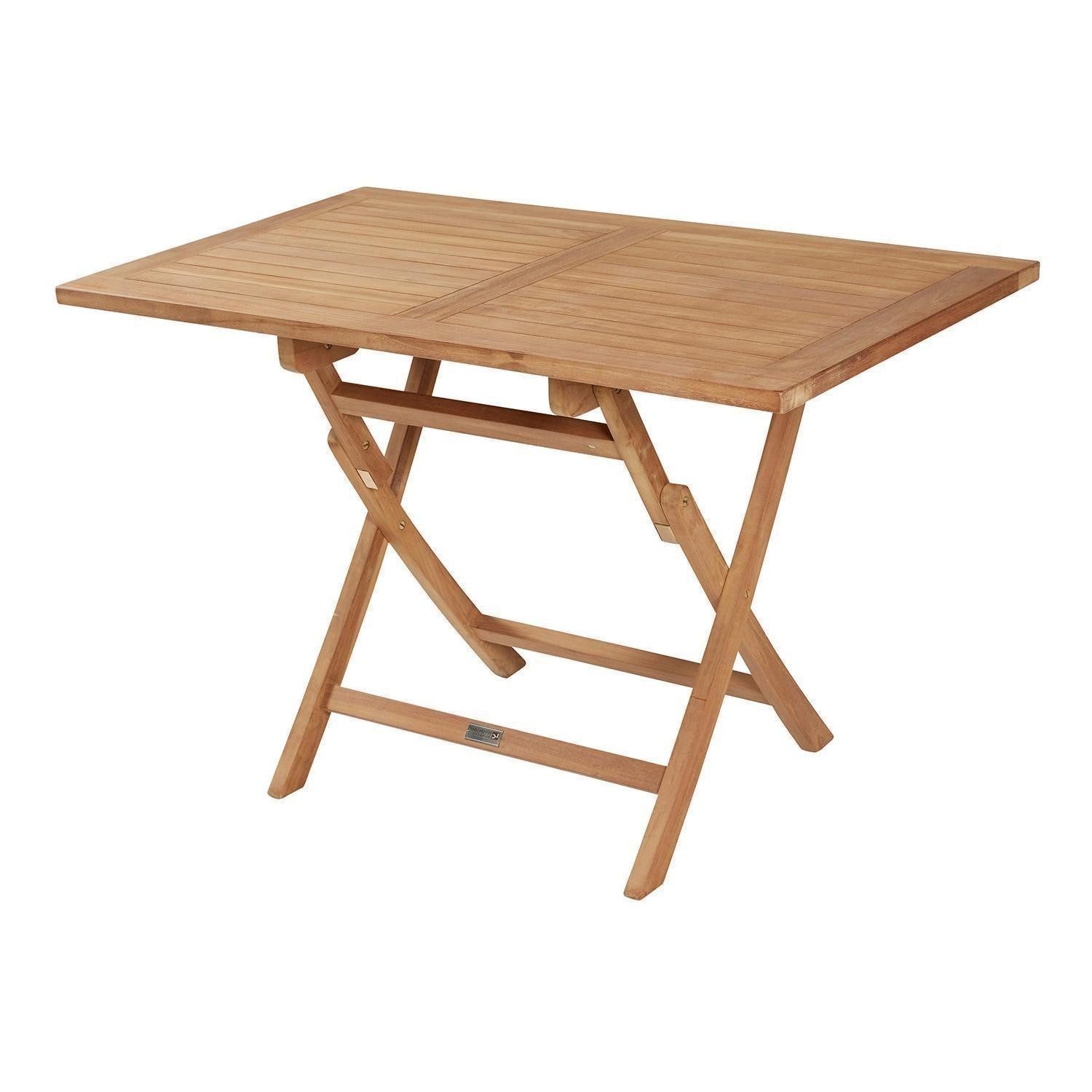 Outdoor Klapptisch BUTTERFLY, Braun, Teakholz massiv, Klappbar, B 120 x H 74 x T 70 cm