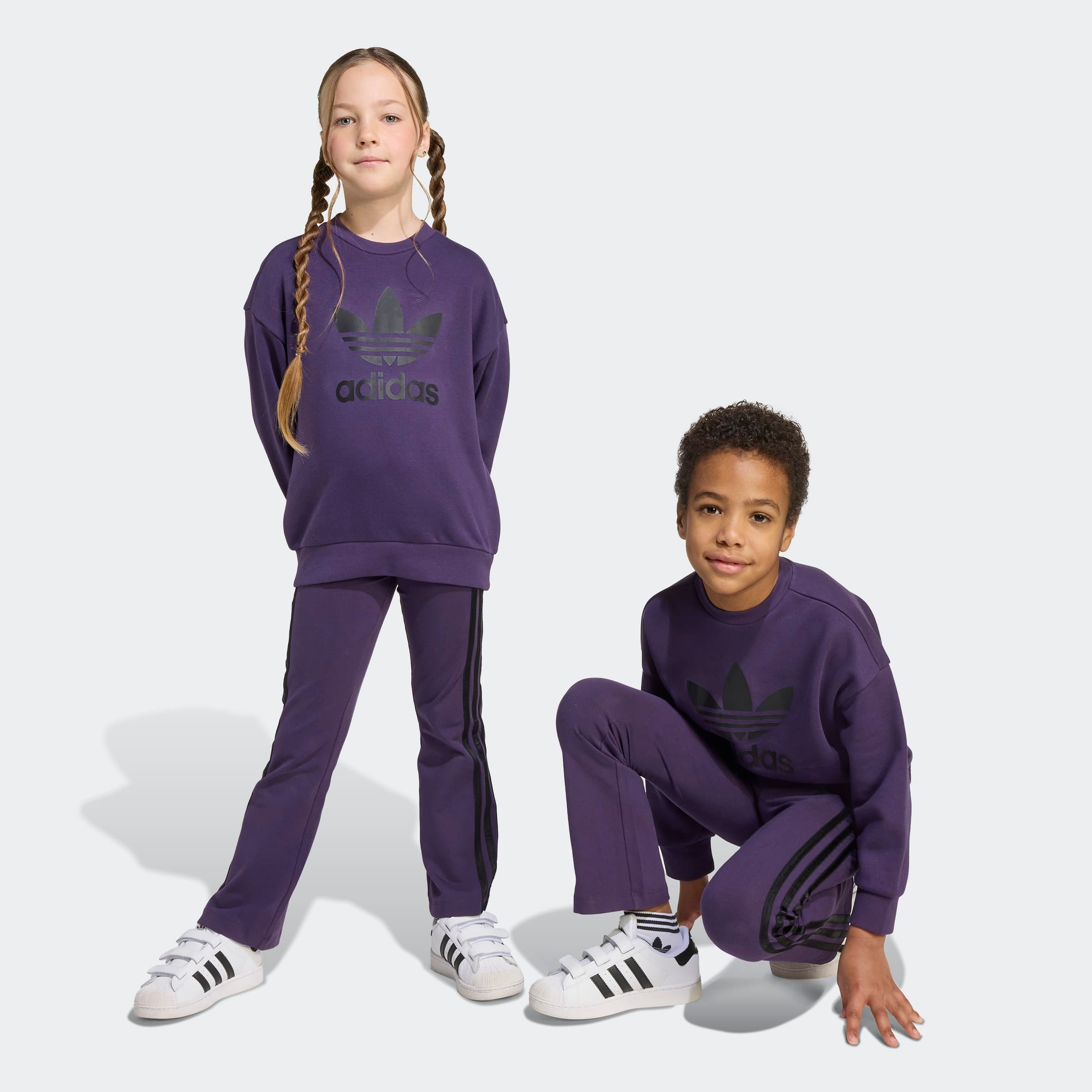 adidas Originals Trainingsanzug LOOSE CREW FLARED KIDS LEGGINGS SET (2-tlg)
