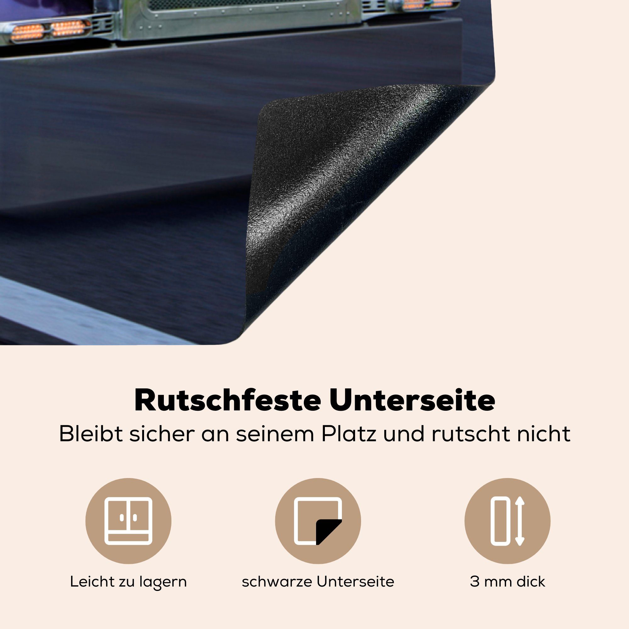 Lila - Arbeitsplatte Ceranfeldabdeckung, Lkw MuchoWow (1 78x78 Herdblende-/Abdeckplatte Vinyl, cm, tlg), - für küche Wolken,