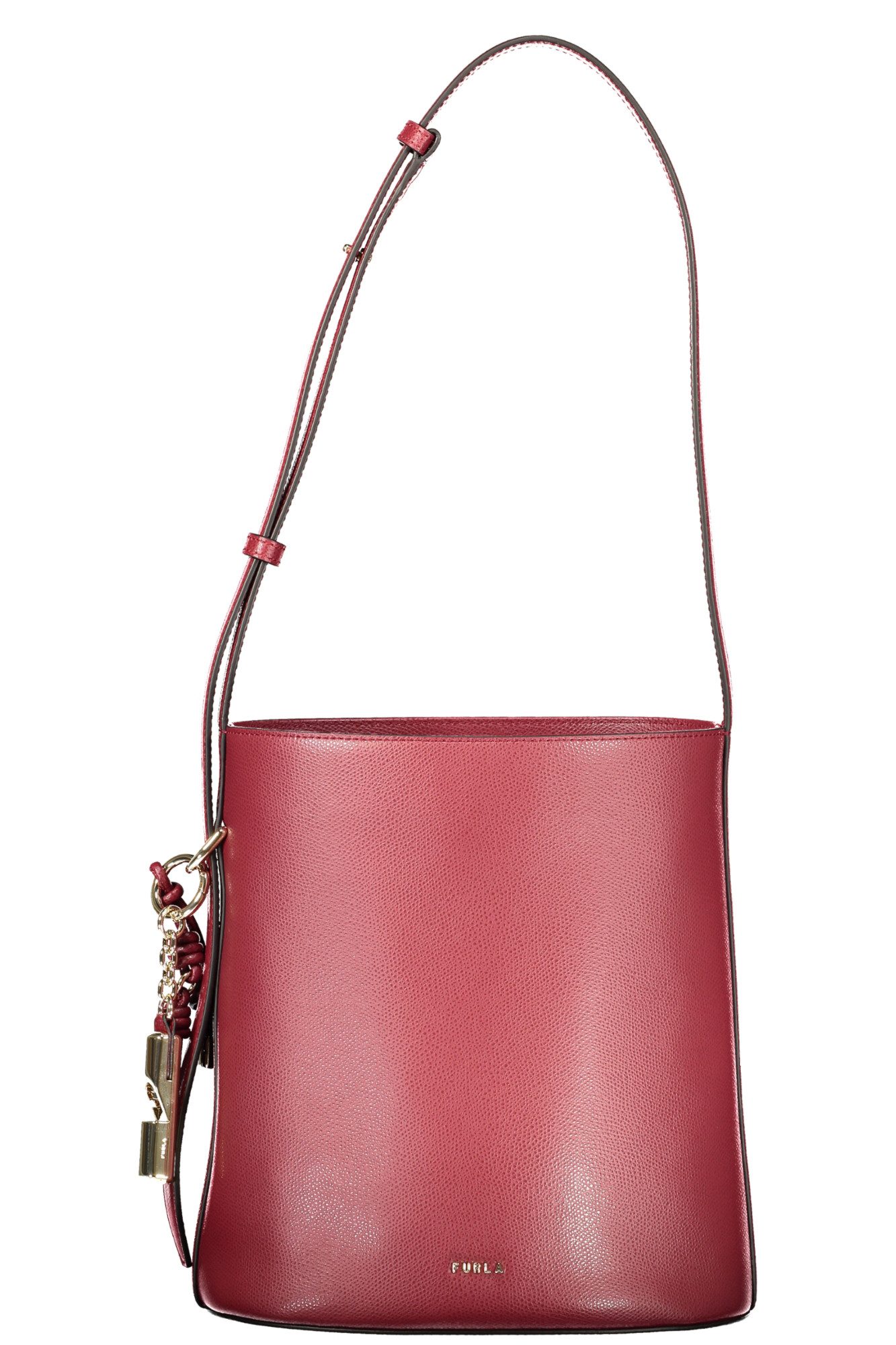 Furla Umhängetasche, Elegante Rote Damen Eimertasche mit Abnehmbarem Schultergurt