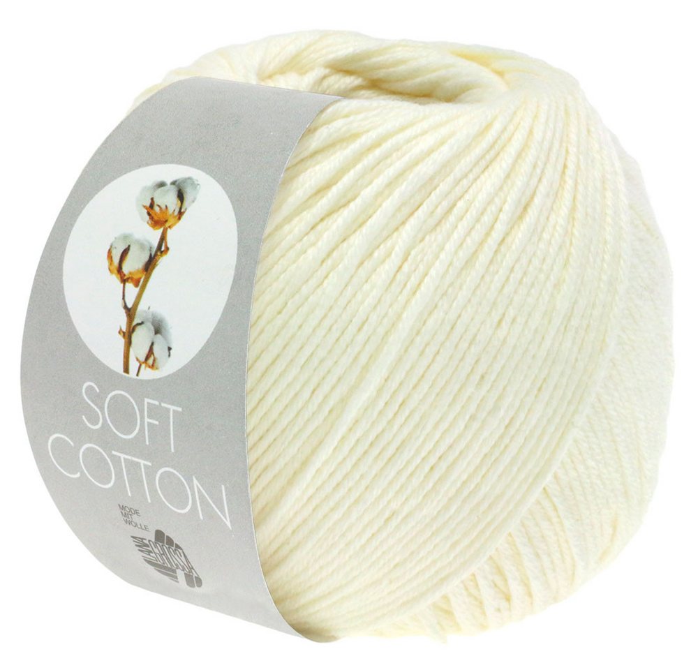 LANA GROSSA SOFT COTTON Häkelwolle, 140 m (weiches, vielseitiges Garn für höchsten Tragekomfort), 50 g