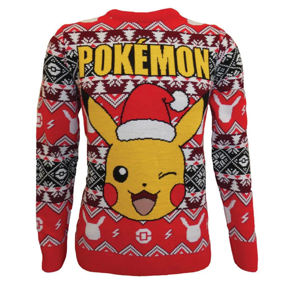 POKÉMON Weihnachtspullover Santa Pikachu Christmas Sweater Strickpullover Pulli