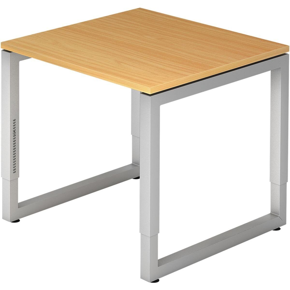 HAMMERBACHER Schreibtisch R-Line, mit quadratischer schwebender Tischplatte, Bügelfuß, höhenverstellbar buche
