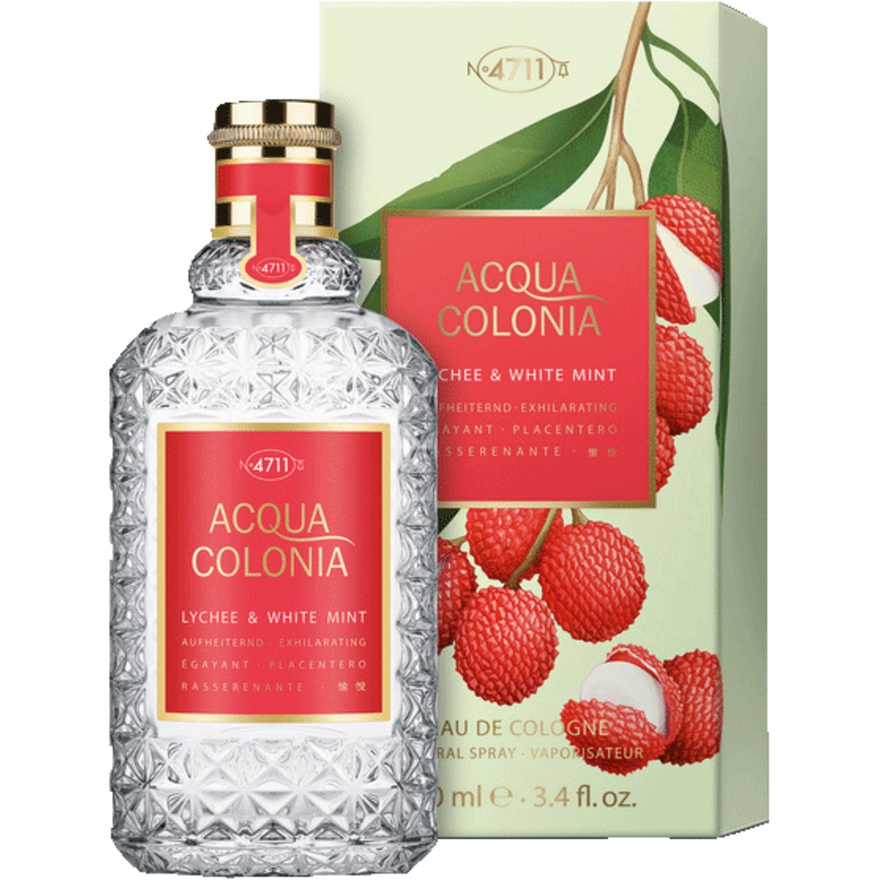 4711 Acqua Colonia Eau de Cologne Lychee & White Mint EdC Nat. Spray, Unisex Duft