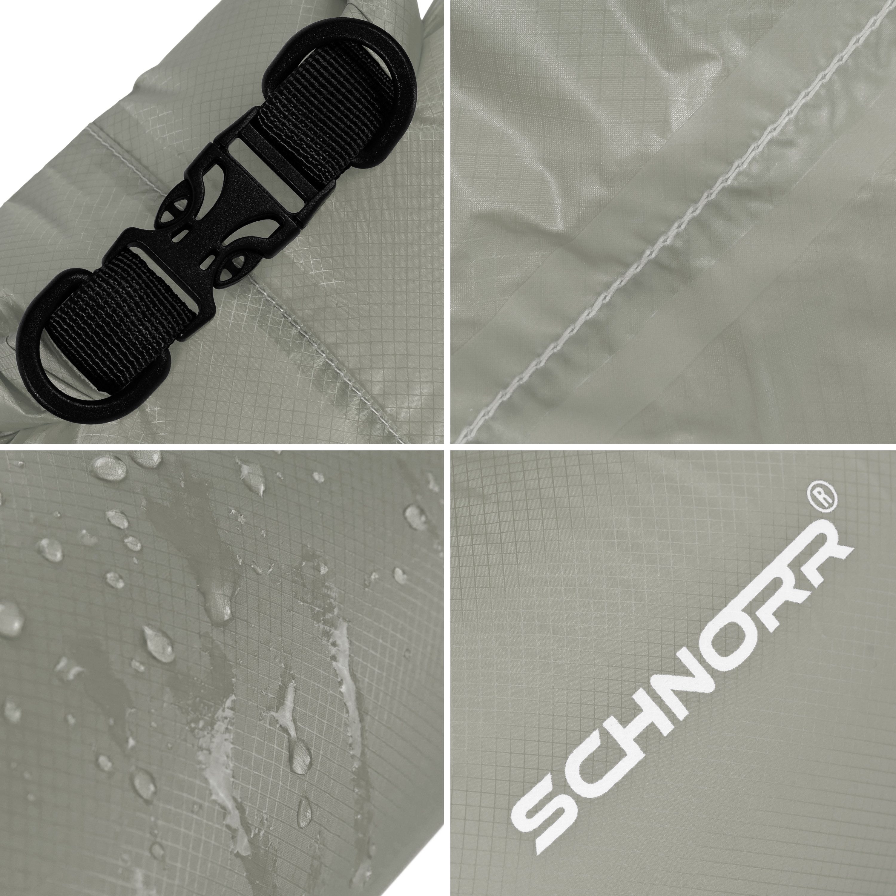 SCHNORR Rucksack Drybag 5L Grau ultraleicht 45g, wasserdichter Packbeutel 20D Nylon – Bild 4 von 5