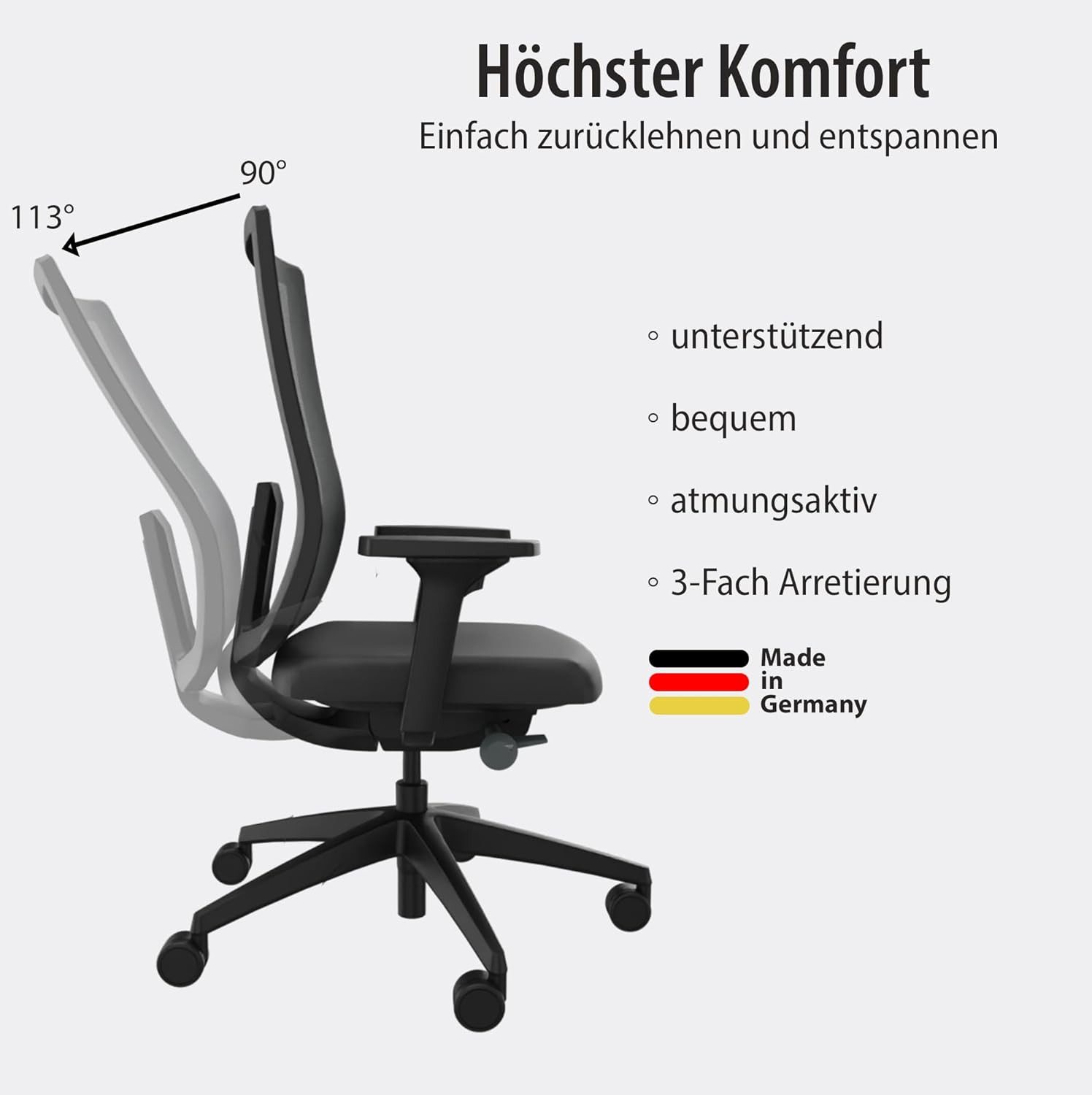 sedus Bürostuhl Sedus se:do Pro, Drehstuhl, Schwarz, bis 130kg Belastbar, ergonomisch