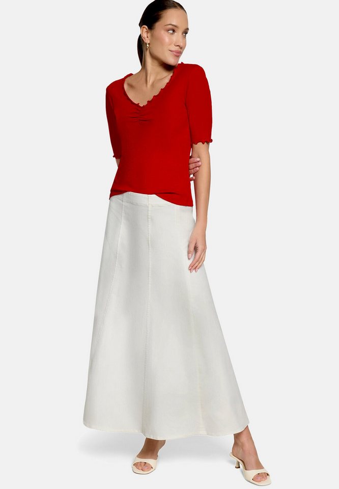 Zero 3/4-Arm-Shirt Damen mit Raffung (1-tlg) Raffung