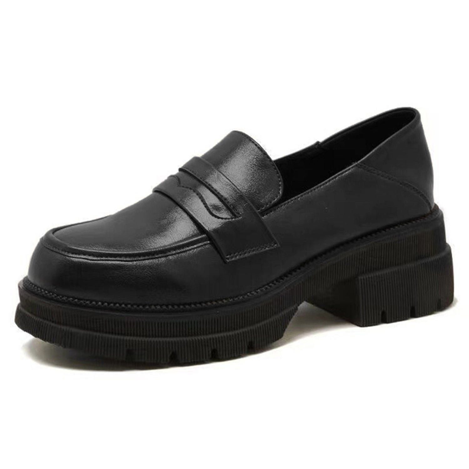 Schwarz Slipper Halbschuhe Loafer Businessschuhe Daisred Lederschuhe Damen