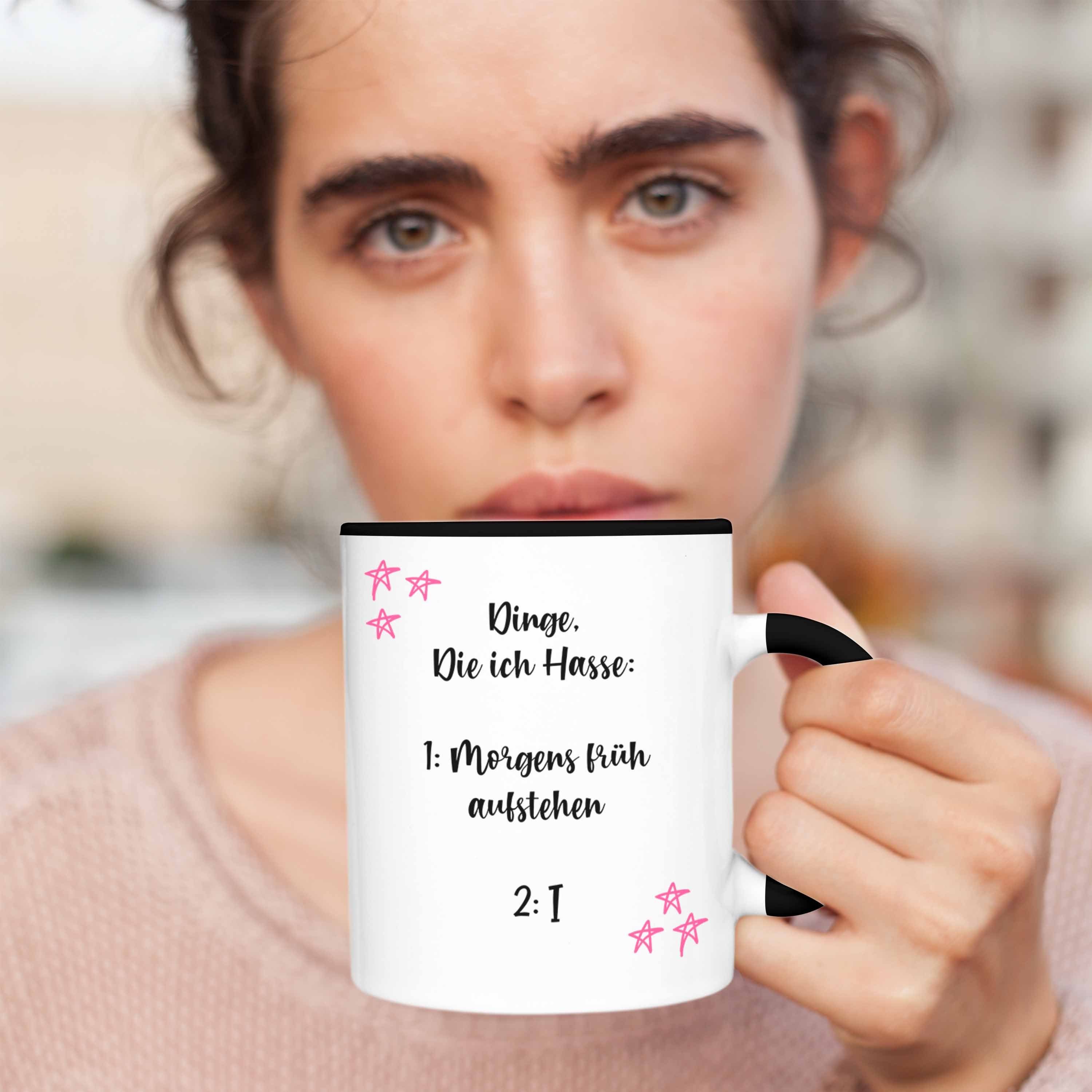 Trendation Tasse Trendation - Tassen mit Lustige Schwarz Aufstehen Tassen für Spruch Becher Arbeit Büro Frauen Kaffee Früh