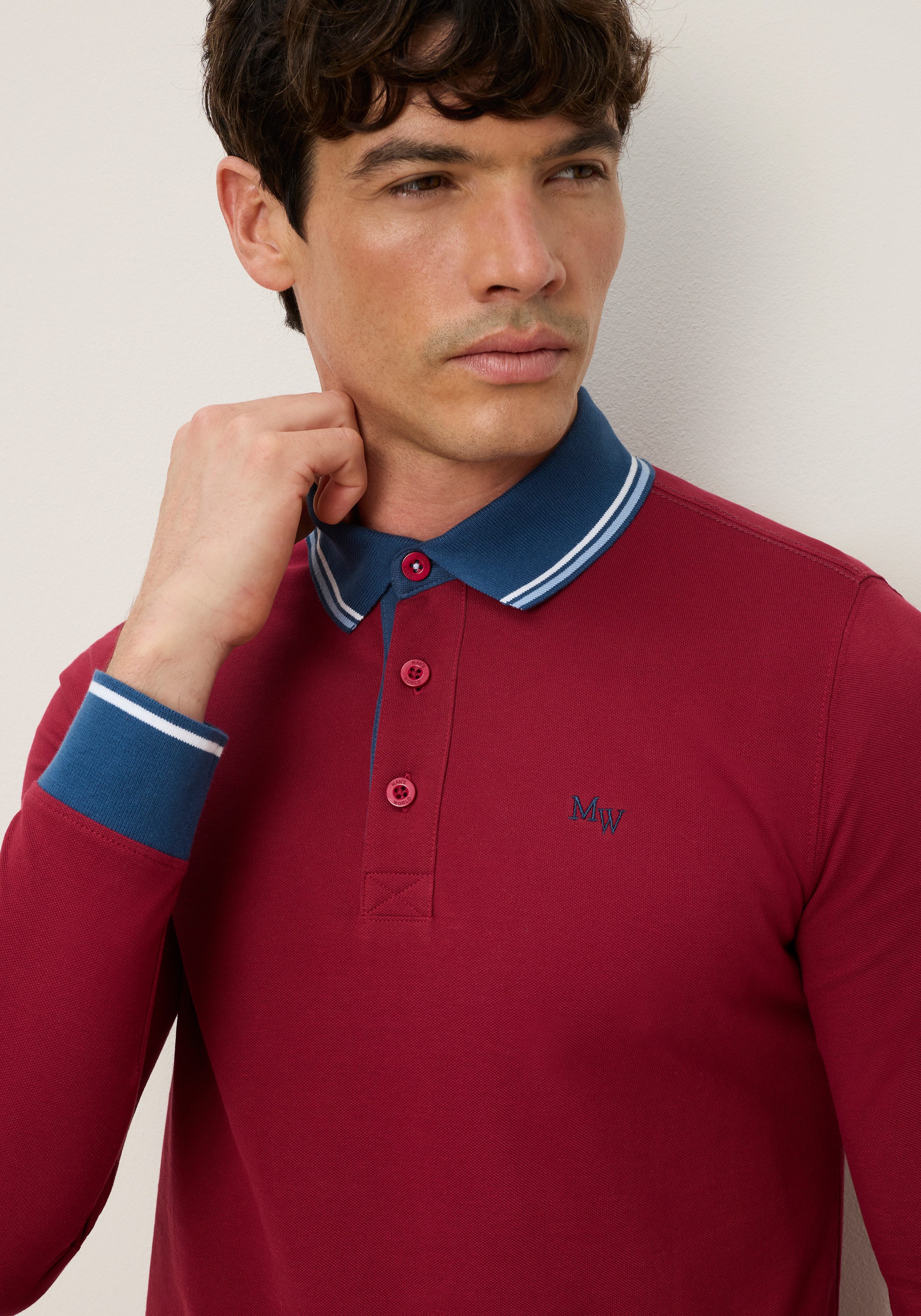 Man's World Poloshirt normale Passform, mit Langarm, klassischer Casual-Look – Bild 4 von 5