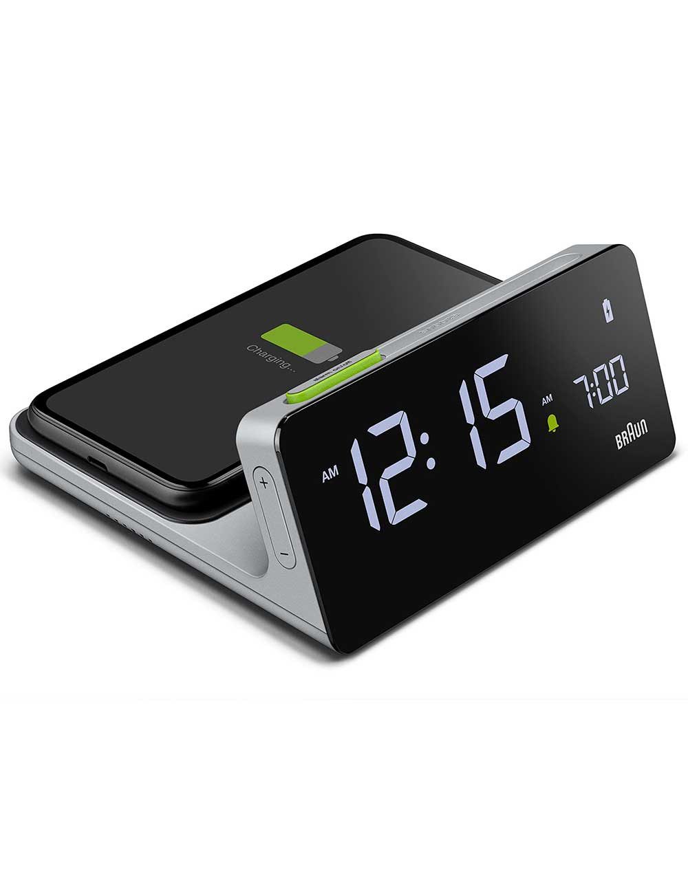Braun Braun BC21GEU digitaler Wecker mit wireless charging 12-24 h,Crescendo-Alarm,Minute,Schlummerfunktion,Sekunde,Stunde