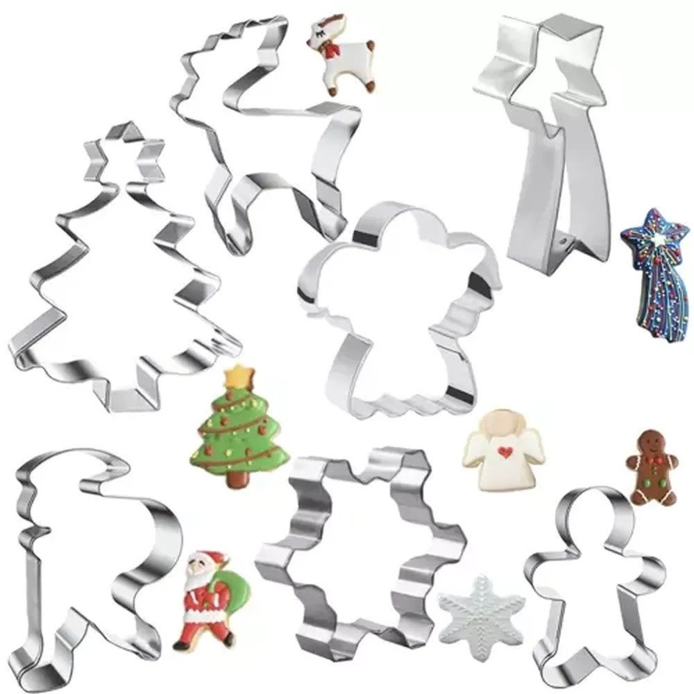 Ruhhy Ausstechform Weihnachtsformen Ausstechfiguren, Edelstahl, (Spar-Set, 7-St., backen), perfekt für die schnelle Zubereitung einer großen Menge