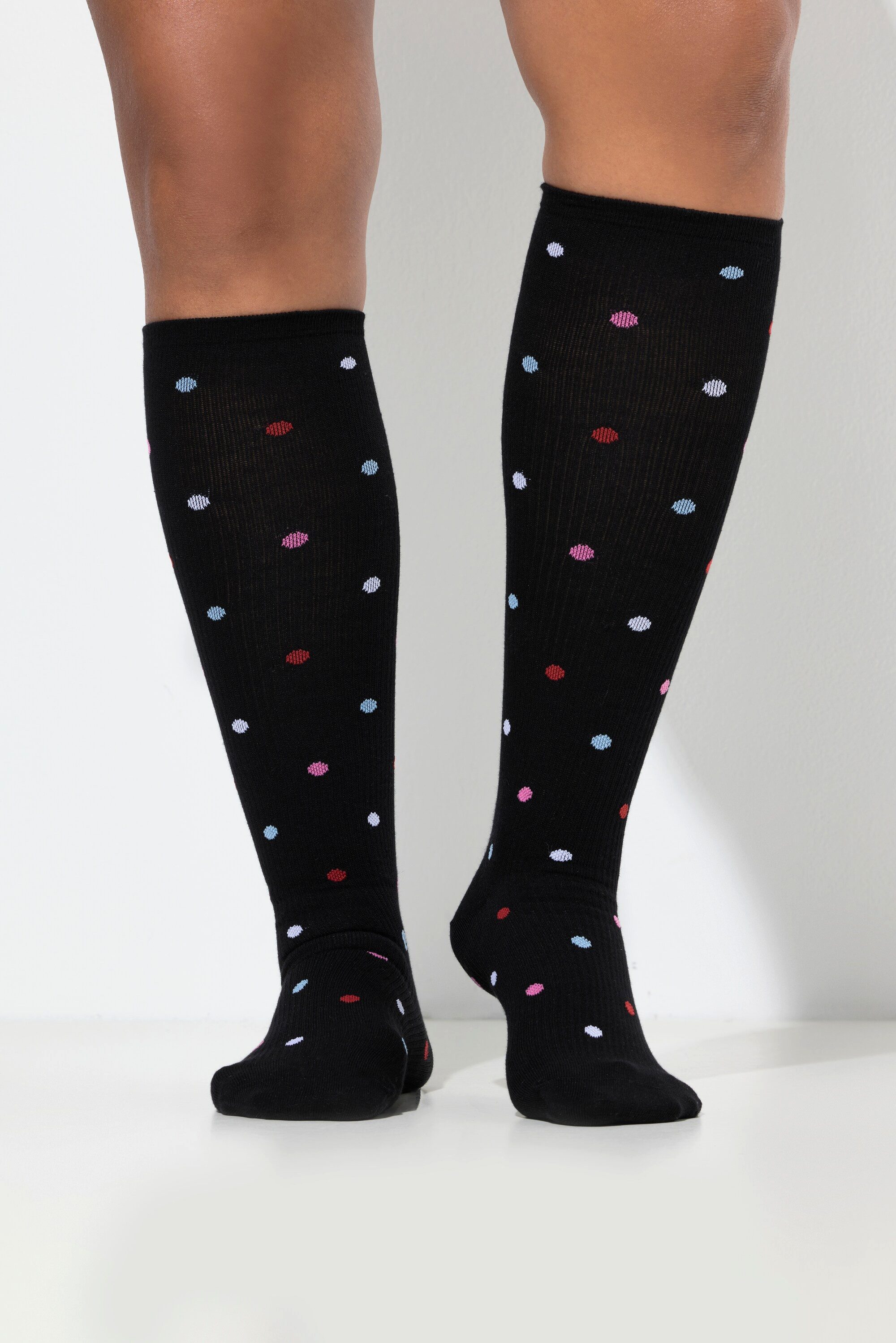 Ulla Popken Strümpfe Kompressions-Kniestrümpfe breites Bündchen Tupfen