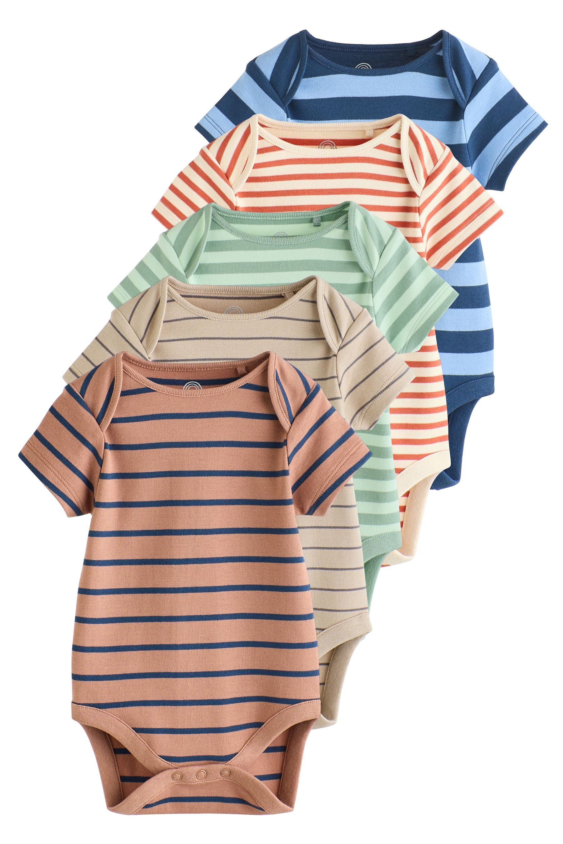 Next Kurzarmbody Kurzärmelige Baby Bodysuits im 5er-Pack (5-tlg)