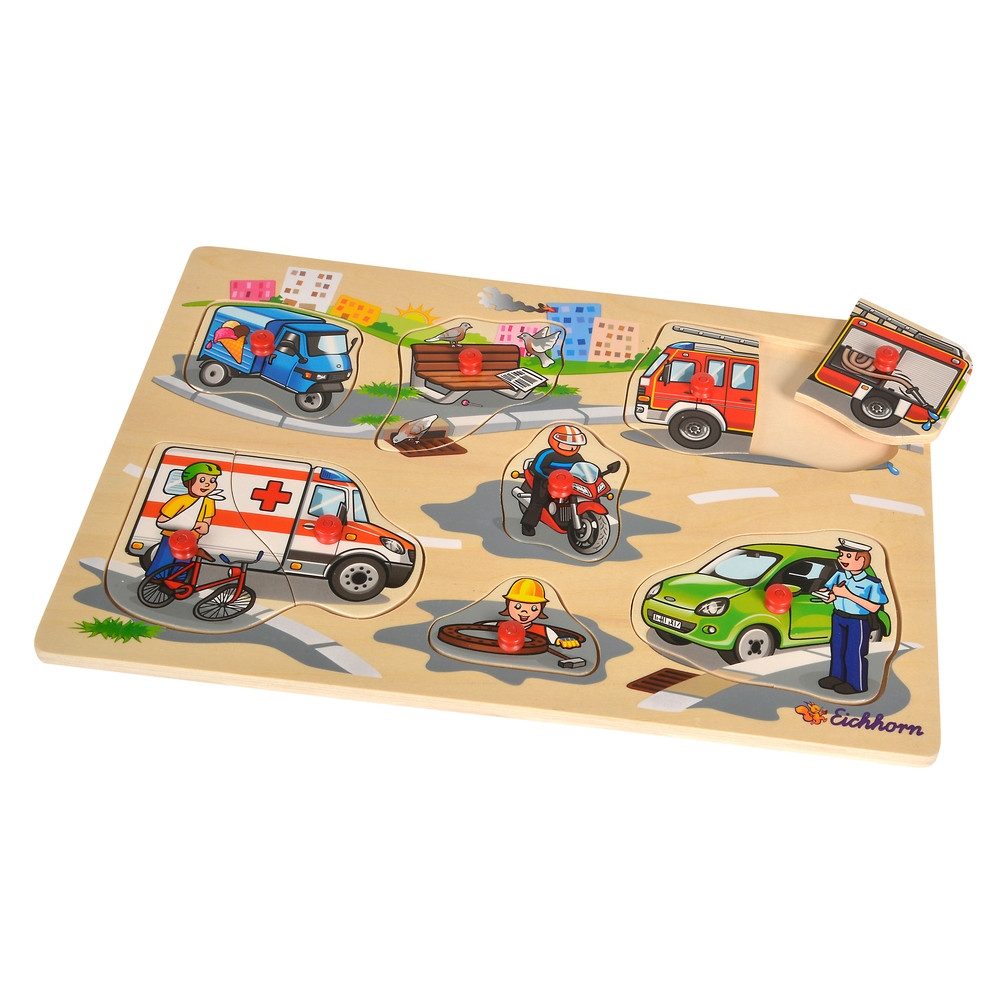 Simba Dickie Puzzle Eichhorn Holzspielzeug Puzzle 9-teilig 30x20cm 3fach sortiert, Puzzleteile