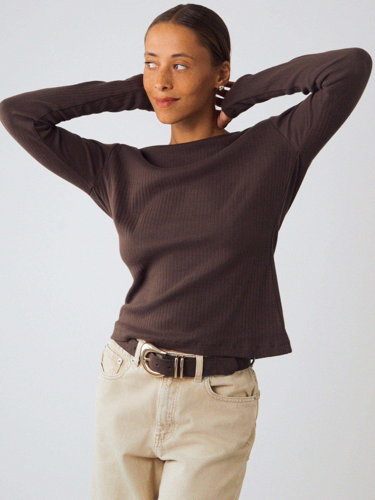 HONEST BASICS T-Shirt Geripptes Langarm Shirt aus Bio- und recycelter Baumwolle