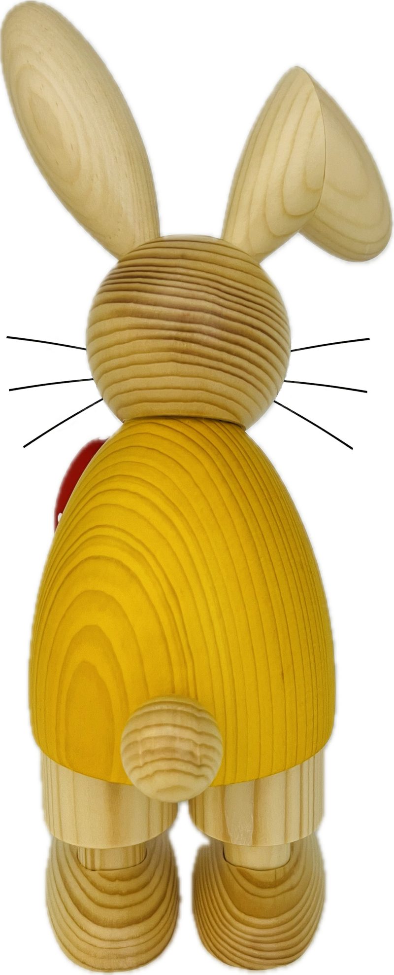 Richard Glaesser Osterhase gelb mit Ei und Pinsel (32cm), Hase aus Holz (Osterdeko), Handwerkskunst original Erzgebirge